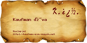 Kaufman Éva névjegykártya